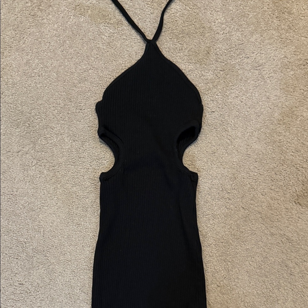Zara Black Midi Body Con Dress